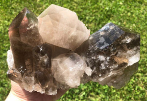 Raw Smoky Quartz Crystal Cluster - 17