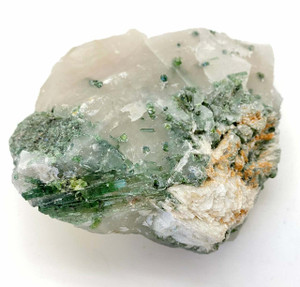 Raw Green Tourmaline and Clear Quartz Crystal - 6