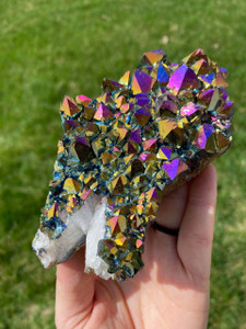 Raw Flame Aura Quartz Crystal Cluster - 8
