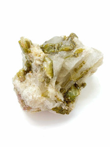 Raw Green Tourmaline and Clear Quartz Crystal - 33