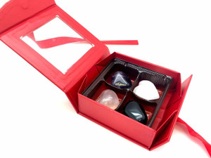 Love Crystal Gift Set Tumbled and Polished Hearts