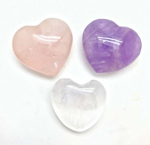 Love is in the Air Stone Set Polished Hearts