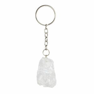 Clear Quartz Crystal Keychain