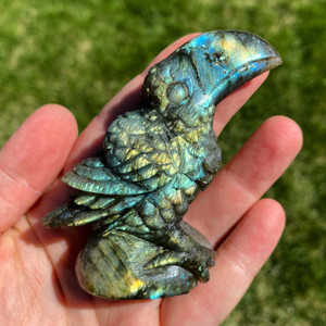 Labradorite Toucan - Polished Stone Sculpture