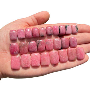 Rhodonite Cabochon - Polished Stone Rectangle