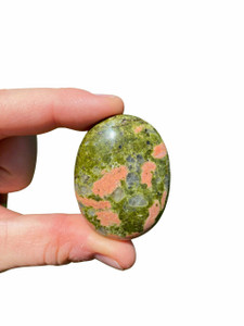 Unakite Palm Stone - Polished Stone Oval