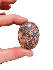 Leopardskin Jasper Palm Stone - Polished Stone Oval