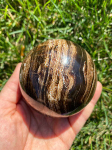 Chocolate Calcite Sphere - Polished Crystal - 11