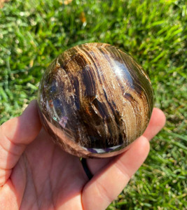 Chocolate Calcite Sphere - Polished Crystal - 12