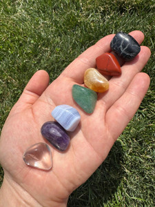 7 Chakra Stone Set (Tumbled) - BT, Ja, Ci, GA, Ag, Am, CQ