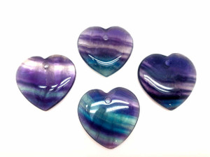 Rainbow Fluorite Pendant - Faceted Heart Pendant in Drilled Setting