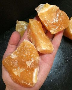 Raw Orange Calcite Crystal - Natural Rough Calcite