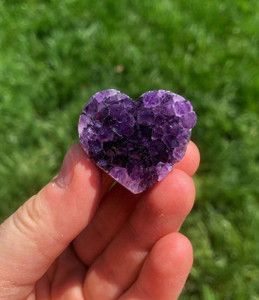 Raw Amethyst Heart Crystal Cluster Small