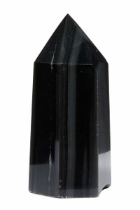 Black Obsidian Point - Polished Stone Tower - 24