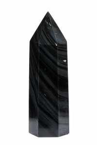 Black Obsidian Point - Polished Stone Tower - 14