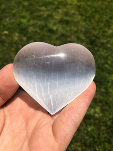 Selenite Heart Polished Stone