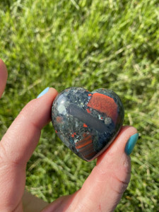 Bloodstone Heart - Polished Stone