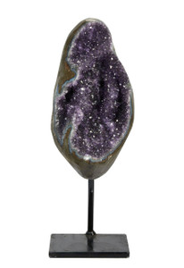Amethyst Cluster Geode with Metal Stand - 37