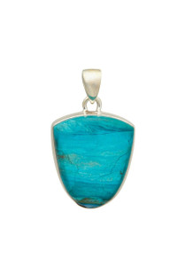 Blue Andean Opal Stone Pendant - Sterling Silver - No.598