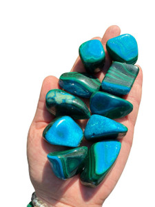 Malachite Chrysocolla Tumbled Stone Grade AA