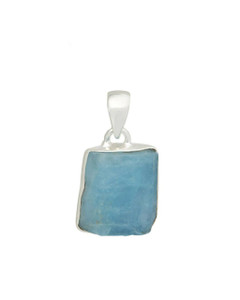 Aquamarine Pendant - Raw - Sterling Silver - No.734