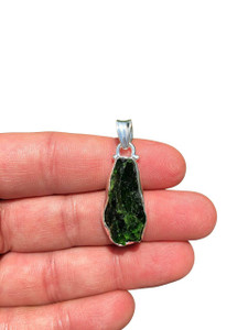Chrome Diopside Pendant - Raw - Sterling Silver - No.37