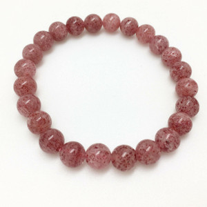 Strawberry Quartz Elastic Bracelet - 6mm Beads