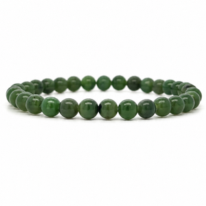 Nephrite Jade Elastic Bracelet - 6mm Beads