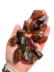 Baltic Amber Tumbled Stone - Dark Baltic Amber Tumbled Stone - Dark