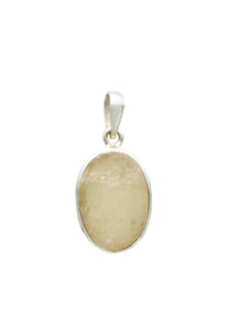 Raw Libyan Desert Glass Pendant - Sterling Silver - No.4