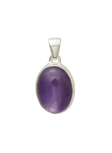 Polished Amethyst Pendant - Sterling Silver - No.1800