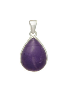 Polished Amethyst Pendant - Sterling Silver - No.1788