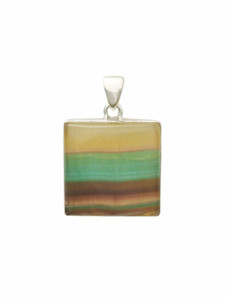 Rainbow Fluorite Pendant - Sterling Silver - No.1056