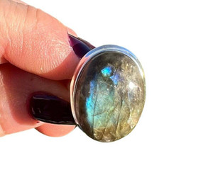 Labradorite Ring - SIZE 6.5 US - Sterling Silver - No.454