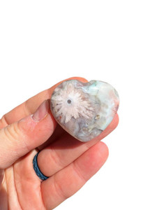 Flower Agate Heart - Small