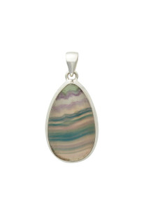 Rainbow Fluorite Pendant - Sterling Silver - No.1021