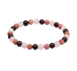 Garnet Elastic Bracelet - 6mm Beads