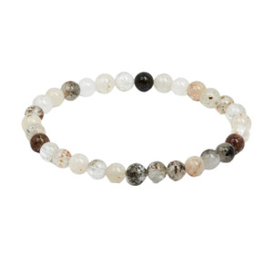 Garden Quartz Elastic Bracelet - (Lodolite Quartz, Micalated Quartz) - 6mm Beads 