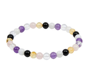 Good Vibes Only Elastic Bracelet - 6mm Beads 