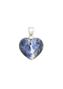 Sodalite Heart Pendant in Sterling Silver - No.582 