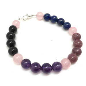 Stress & Love Clasp Bracelet - 8mm Beads 