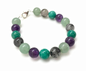 Stress & Good Luck Clasp Bracelet - 8mm Beads 