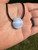 Blue Lace Agate Pendant on Cord (Round, Faceted)