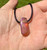 Tangerine Aura Quartz Slice Pendant on Cord 