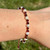 Garnet & Freshwater Pearl Adjustable Bracelet 
