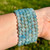 Lemurian Aquatine Calcite Elastic Bracelet - 6mm and 8mm Beads 