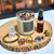 Full November Gift Box set with 12 oz Spiced Fig candle, Dragon's Blood spray, Selenite, Aragonite, Unakite bracelet, agate and jasper