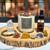 November Gift Box Spiced Fig candle and Dragon's Blood spray with Selenite, Aragonite, Unakite bracelet and tumbled stones