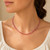 Dainty Faceted Rhodonite Gemstone Necklace (3mm Beads) 