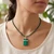 Dainty Faceted Malachite Gemstone Necklace (3mm Beads) 